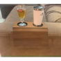 Esteira Para Braco De Sofa Com Porta Copos Marrom Rustico Mdf Madeira Marpax