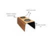 Esteira Para Braco De Sofa Com Porta Copos Marrom Rustico Mdf Madeira Marpax