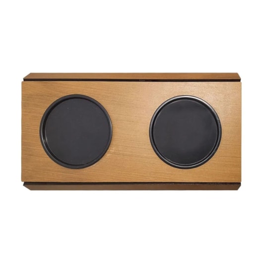 Esteira Para Braco De Sofa Com Porta Copos Marrom Rustico Mdf Madeira Marpax