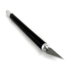 Estilete de Precisão Cabo Plástico Preto 5 Laminas Reposição
