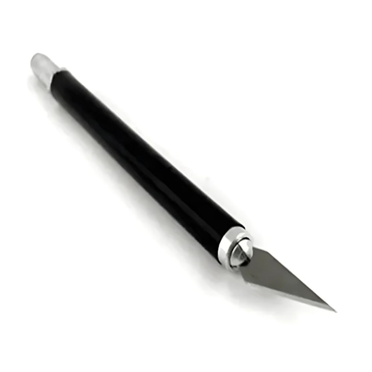 Estilete de Precisão Cabo Plástico Preto 5 Laminas Reposição