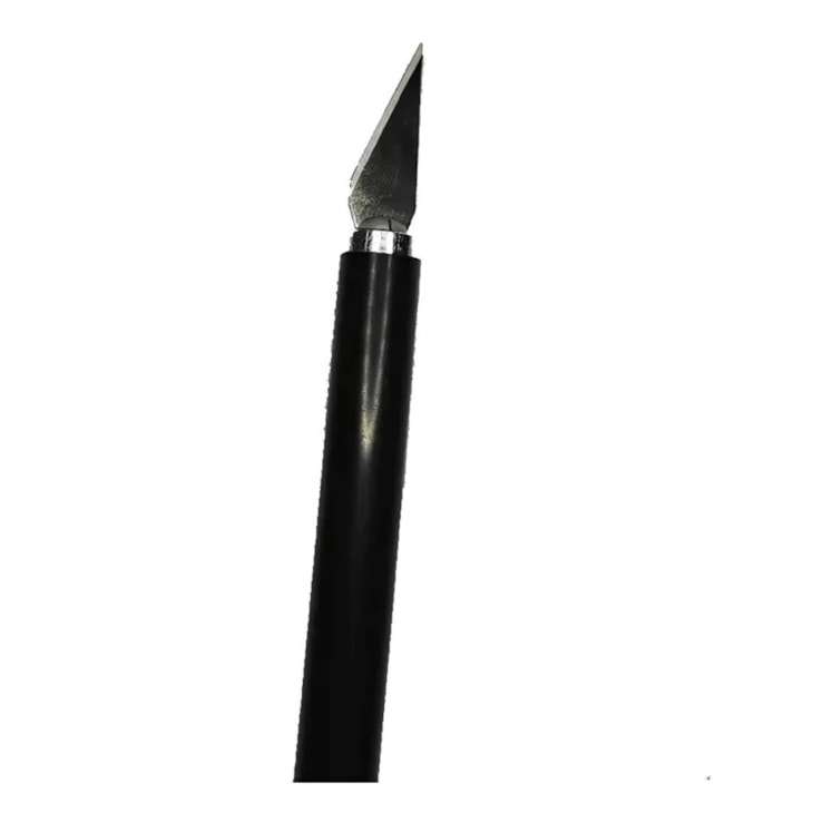 Estilete de Precisão Cabo Plástico Preto 5 Laminas Reposição