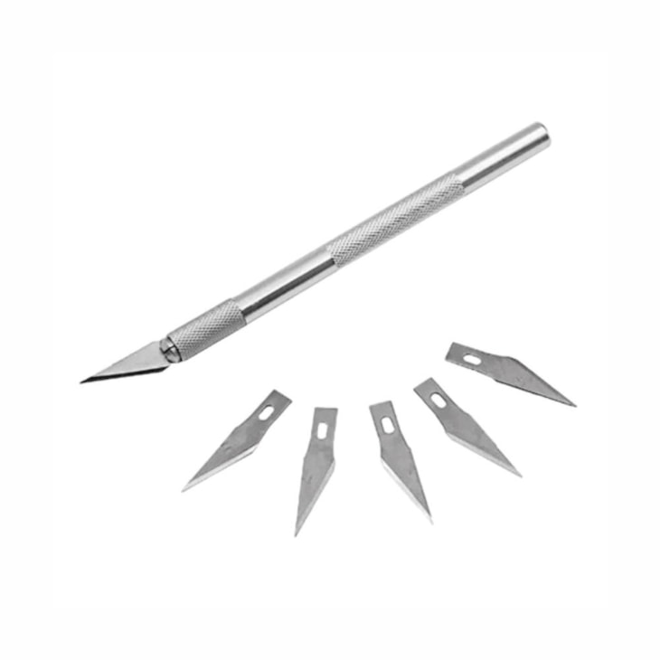 Estilete de Precisão Prata para Artesanato Lanmax 6 Lâminas