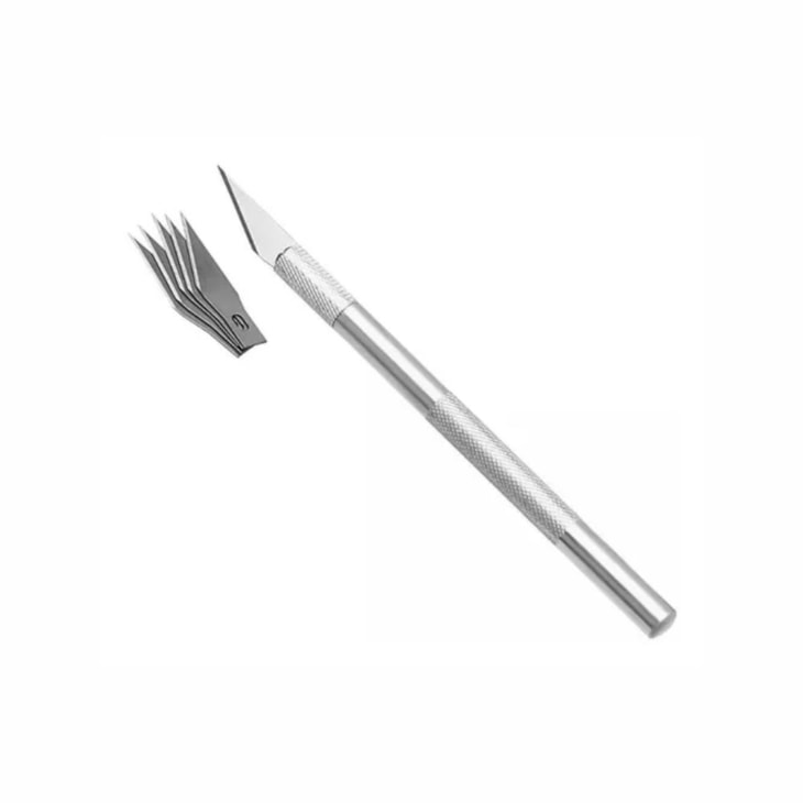 Estilete de Precisão Prata para Artesanato Lanmax 6 Lâminas