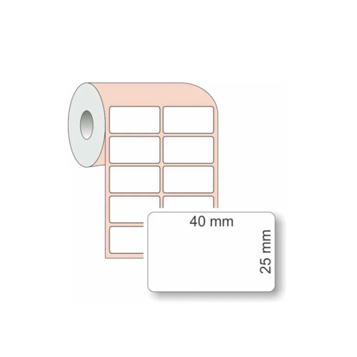 Etiqueta Adesiva Couchê Impressora Térmica 40X25mm 2Cl 01un