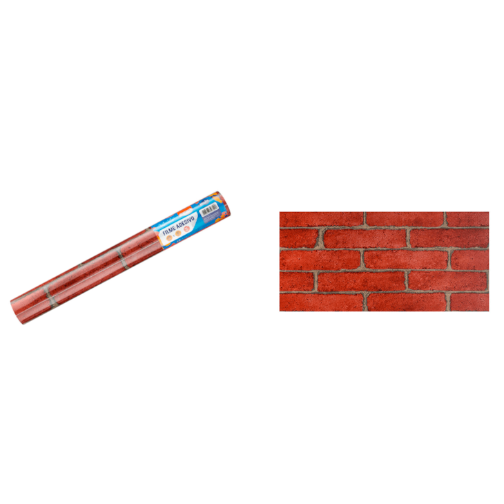 Filme Autoadesivo Decorativo 80mic Tijolo Vermelho 45cmx10m