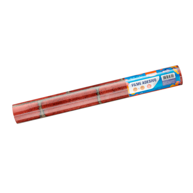 Filme Autoadesivo Decorativo 80mic Tijolo Vermelho 45cmx10m