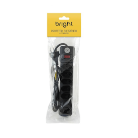 Filtro de Energia com 06 Tomadas Preto 06722 Bright 01un