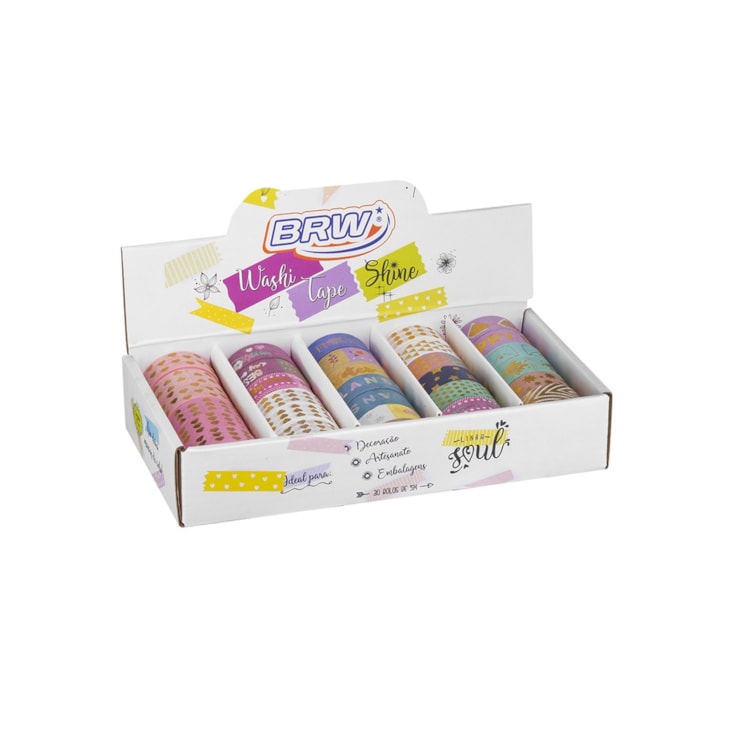 Fita Adesiva Washi Tapes Shine 15mmx5m Brw C/ 30UN