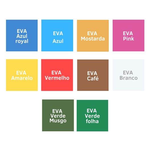 Folha de EVA Colorido Lisa Sortidas 40X48cm Marpax 10un