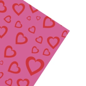 Folha de Eva Corações Rosa 40X48cm 1,5mm Pacote com 10 un