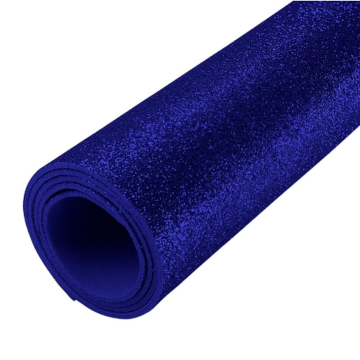 Folha de EVA Glitter Azul 40x48cm 1,5mm pacote com 10 un