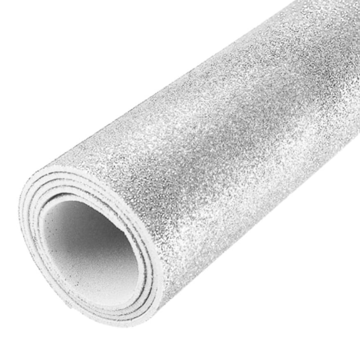 Folha de EVA Glitter Branco 40x48cm 1,5mm pacote com 10 un
