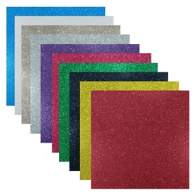 Folha de EVA Glitter Cores Sortidas 40X48cm Marpax 10un 