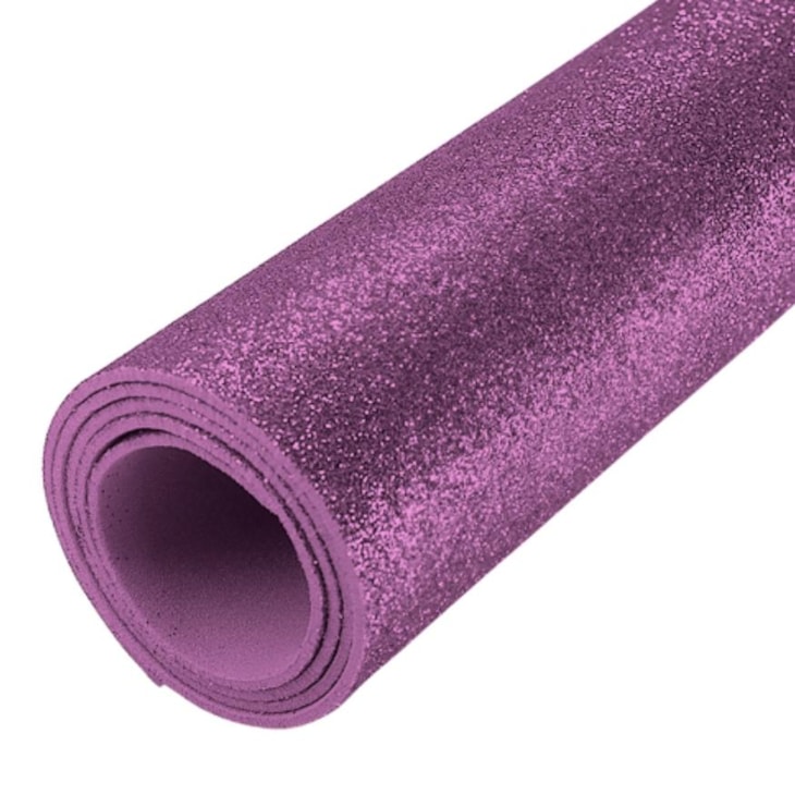 Folha de EVA Glitter Lilás 40x48cm 1,5mm pacote com 10 un