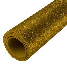 Folha de EVA Glitter Ouro 40x48cm 1,5mm pacote com 10 un
