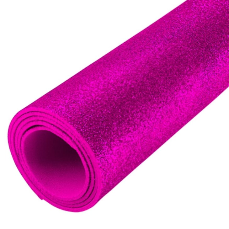 Folha de EVA Glitter Pink 40x48cm 1,5mm pacote com 10 un