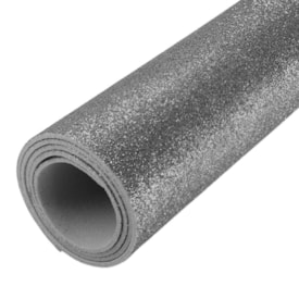 Folha de Eva Glitter Prata 40X48cm 1,5mm Pacote com 10 un