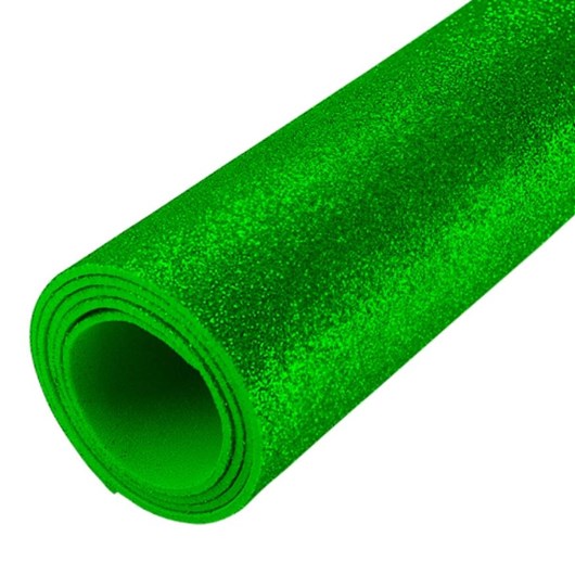 Folha de EVA Glitter Verde 40x48cm 1,5mm pacote com 10 un