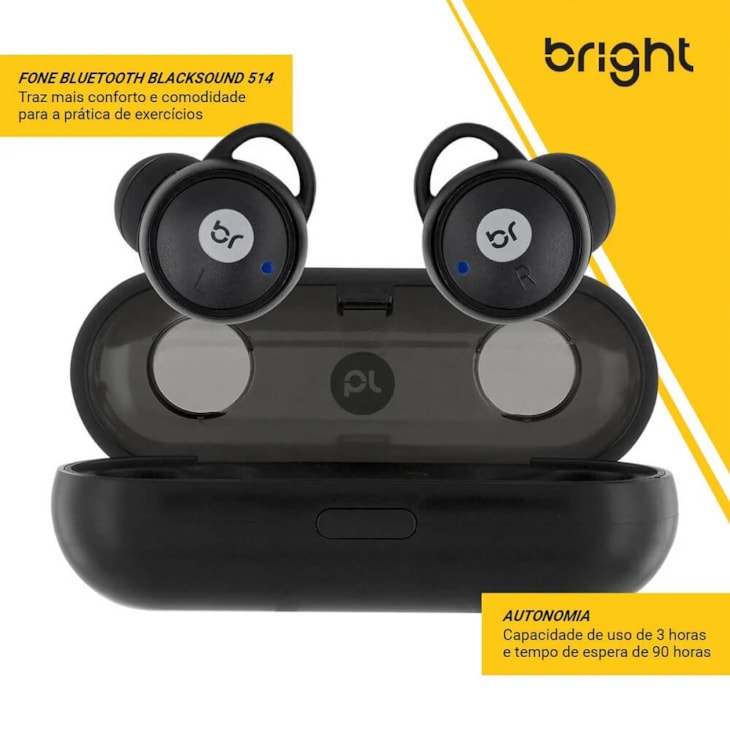 Fone Bluetooth Sem Fio Blacksound Com Microfone Bright 514