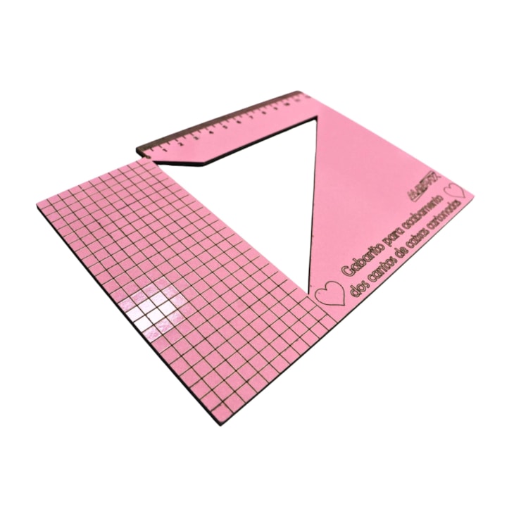 Gabarito de Canto Perfeito em MDF na cor Rosa Marpax 01un