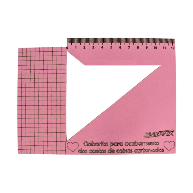 Gabarito de Canto Perfeito em MDF na cor Rosa Marpax 01un