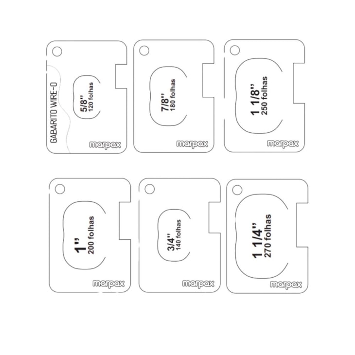 Gabarito para Wire-o 2X1 6un em Acrílico Transparente Marpax