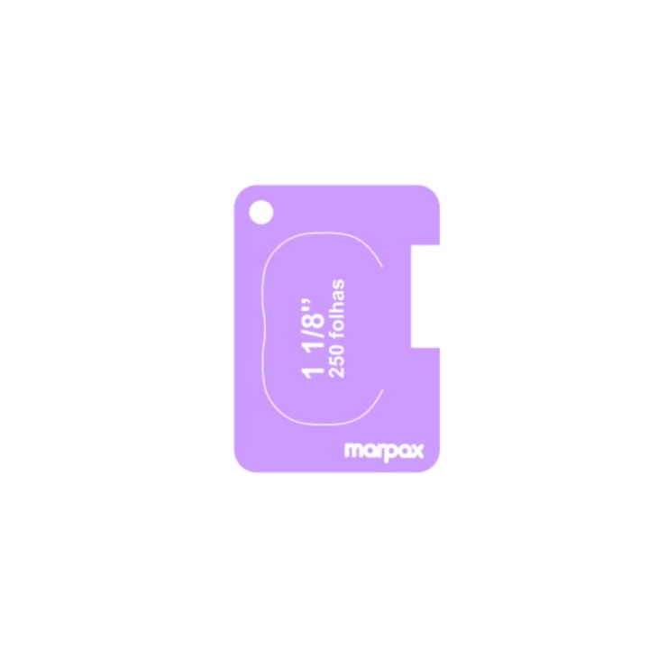 Gabarito para Wire-o 2X1 com 6un em Acrílico Lilás Marpax