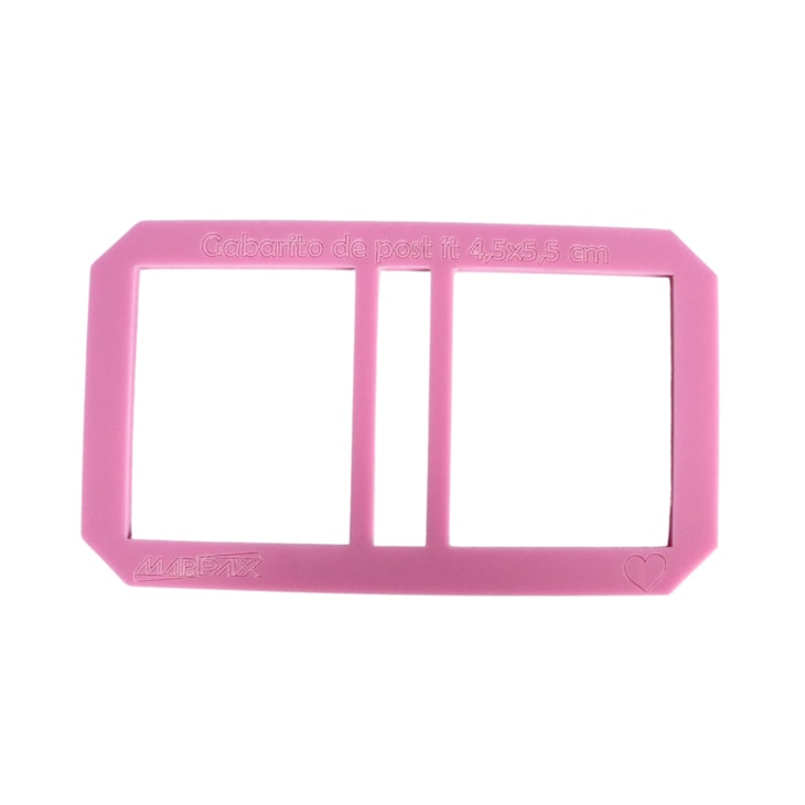 Gabarito Post It 4,5x5,5cm Cartonagem Acrilíco Rosa Marpax