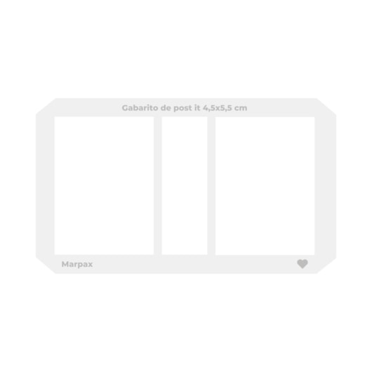 Gabarito Post It 4,5x5,5cm Cartonagem Acrilíco Transparente  Marpax