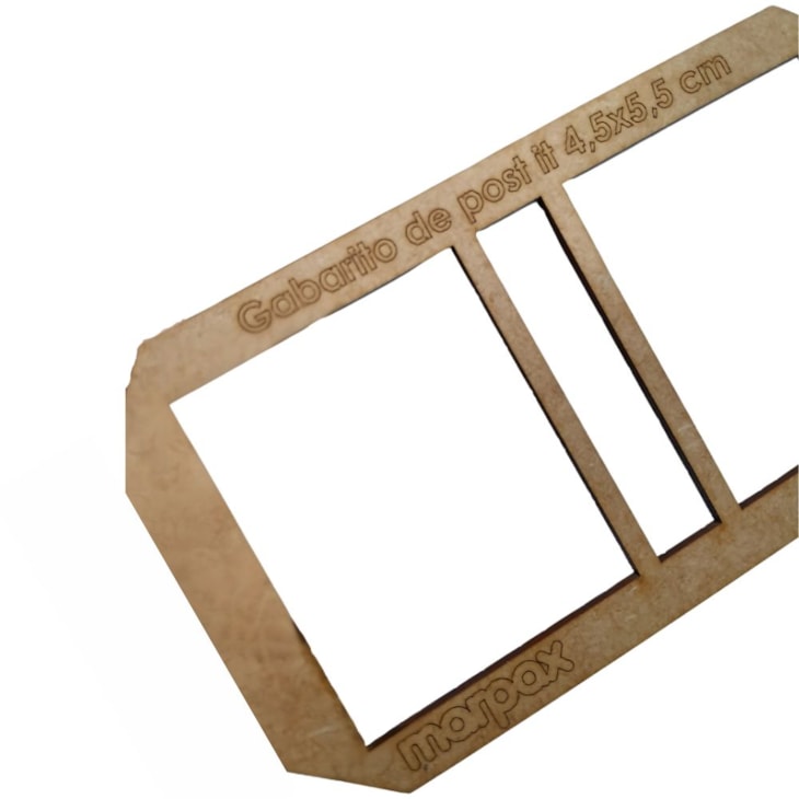 Gabarito Post It 4,5X5,5cm Cartonagem em MDF Cru Marpax