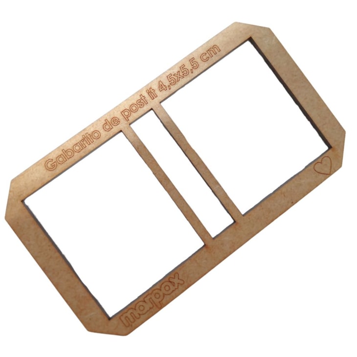 Gabarito Post It 4,5X5,5cm Cartonagem em MDF Cru Marpax