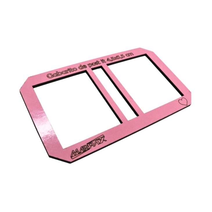 Gabarito Post It 4,5X5,5cm Cartonagem em MDF Rosa Marpax