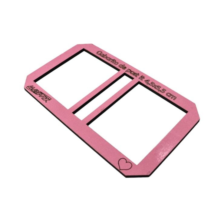 Gabarito Post It 4,5X5,5cm Cartonagem em MDF Rosa Marpax