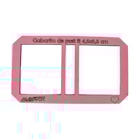 Gabarito Post It 4,5X5,5cm Cartonagem em MDF Rosa Marpax