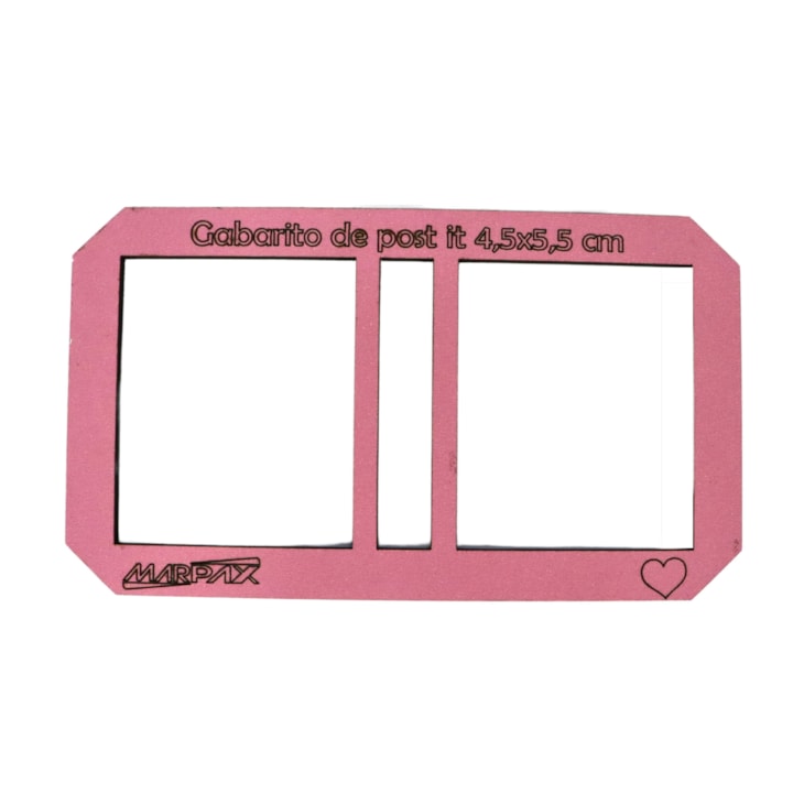 Gabarito Post It 4,5X5,5cm Cartonagem em MDF Rosa Marpax