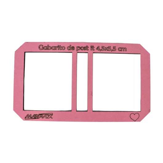 Gabarito Post It 4,5x5,5cm Cartonagem MDF Rosa Marpax
