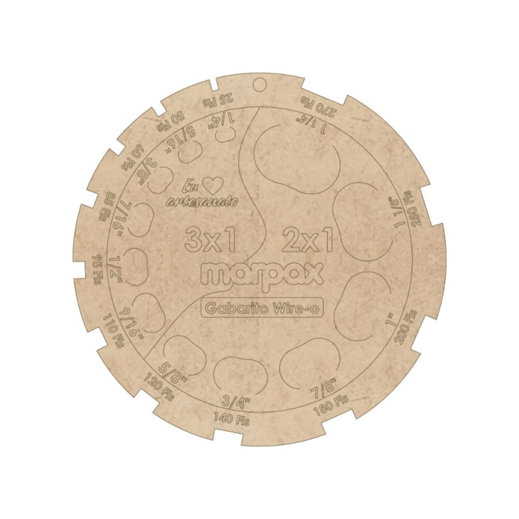 Gabarito Redondo para Wire-o 2X1 e 3X1 em MDF Marpax 01un