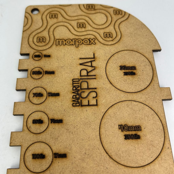 Gabarito Retangular para Encadernação Espiral em MDF Marpax