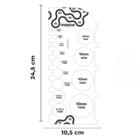 Gabarito Retangular para Espiral em Acrílico Marpax 01un