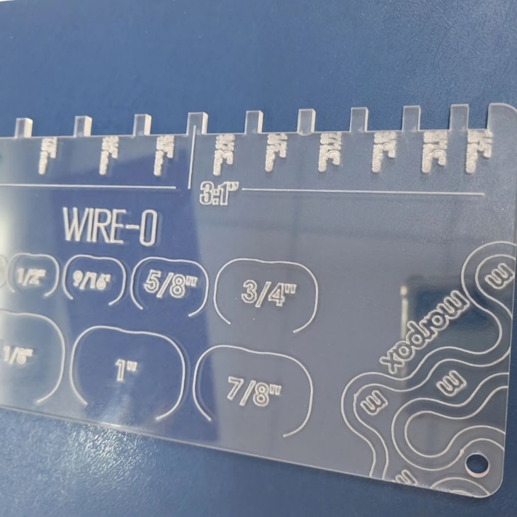 Gabarito Retangular para Wire-o 2x1 e 3x1 Acrílico Marpax