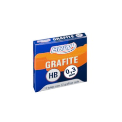 Grafite 0.3mm HB com 12 Unidades BRW - Caixa c/ 12 tubos