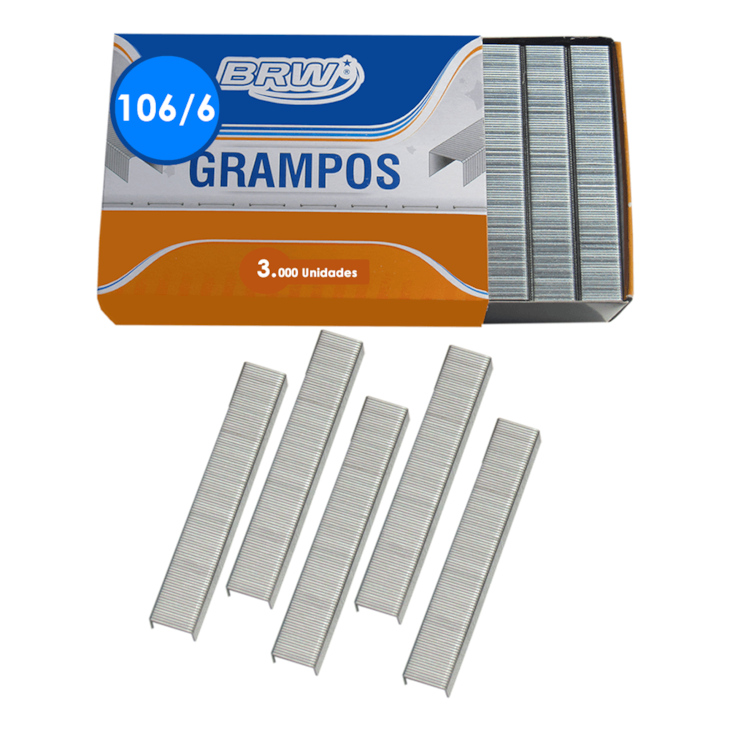 Grampo para Grampeador 106/6 Galvanizado BRW 3500un