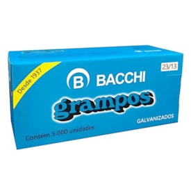 Grampo para Grampeador 23/13 Galvanizado Bacchi com 5000un