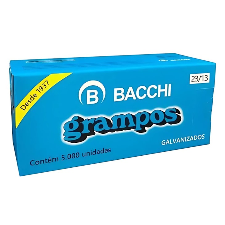 Grampo para Grampeador 23/13 Galvanizado Bacchi com 5000un