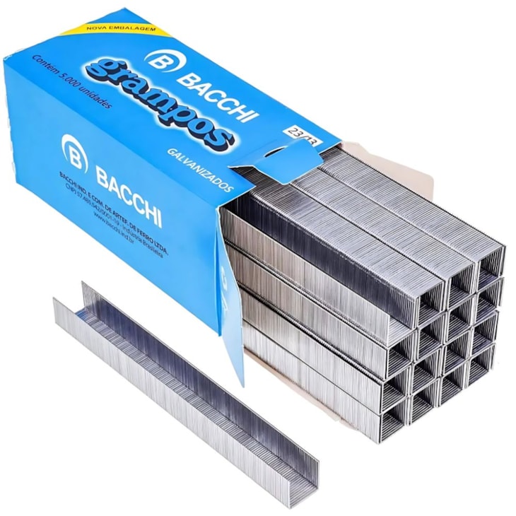 Grampo para Grampeador 23/13 Galvanizado Bacchi com 5000un