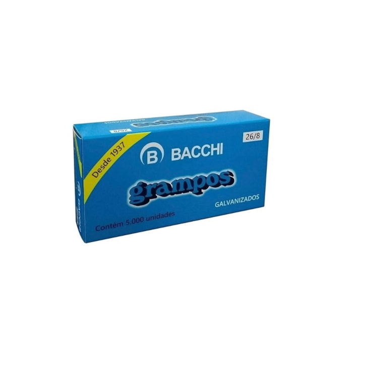 Grampo para Grampeador 26/8 Galvanizado Bacchi 5000un