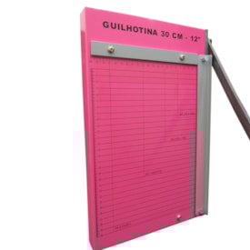 Guilhotina de Papel Manual Rosa 30CM em Aço Marpax 12 folhas