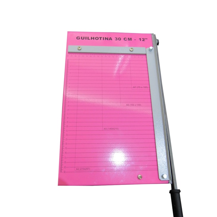 Guilhotina de Papel Manual Rosa 30CM em Aço Marpax 12 folhas