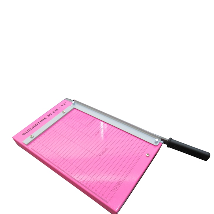Guilhotina de Papel Manual Rosa 30CM em Aço Marpax 12 folhas